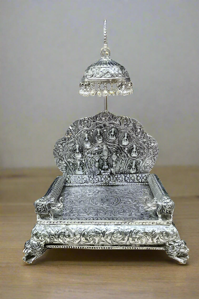 German Silver Astalaxmi Balaji sing Hasan with peacock Legs with Elephant motis