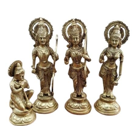Brass ram darbar Statue/showpiece/Home décor/Temple Idol - ram, laxman, sita and Hanuman Big Size