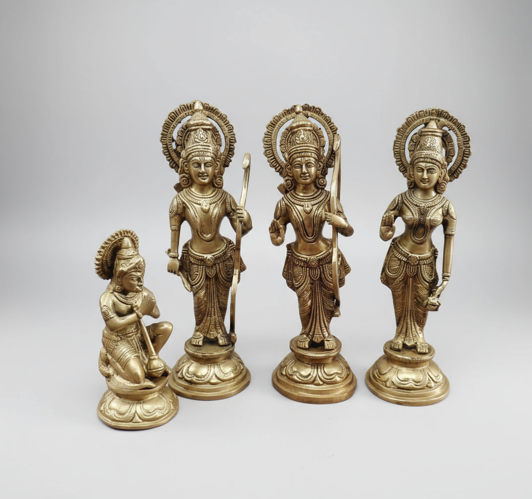 Brass ram darbar Statue/showpiece/Home décor/Temple Idol - ram, laxman, sita and Hanuman Big Size