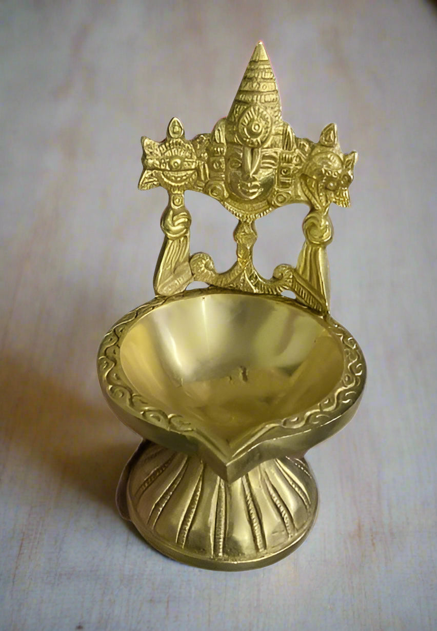 Brass Balaji Deepak 1 Piece for House Warming Pooja/ Gift Item / Diwali