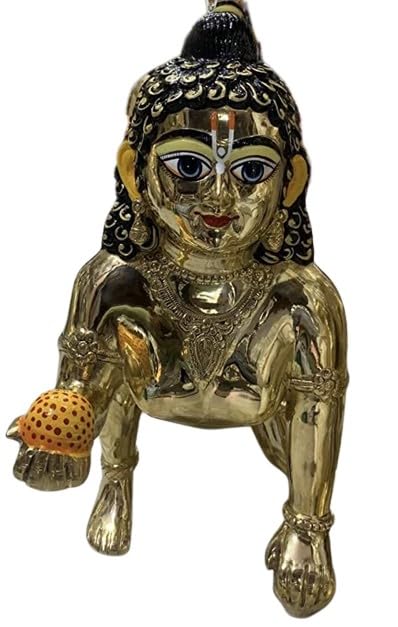 Brass Painted Colorful laddo Gopal Idol/Statue for Home Decor/Temple/Office Big Size Idol