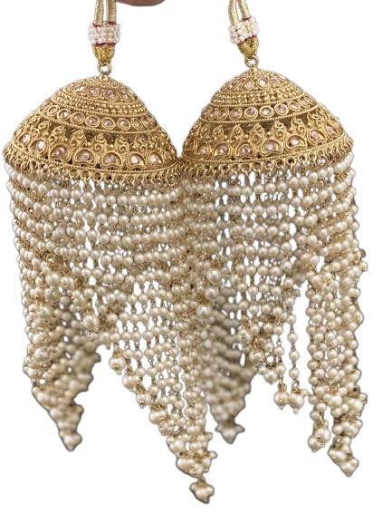 indiancraftsbykanika presents brass with pearl set of 2 pieces kaleere/kalire for punjabi bridal