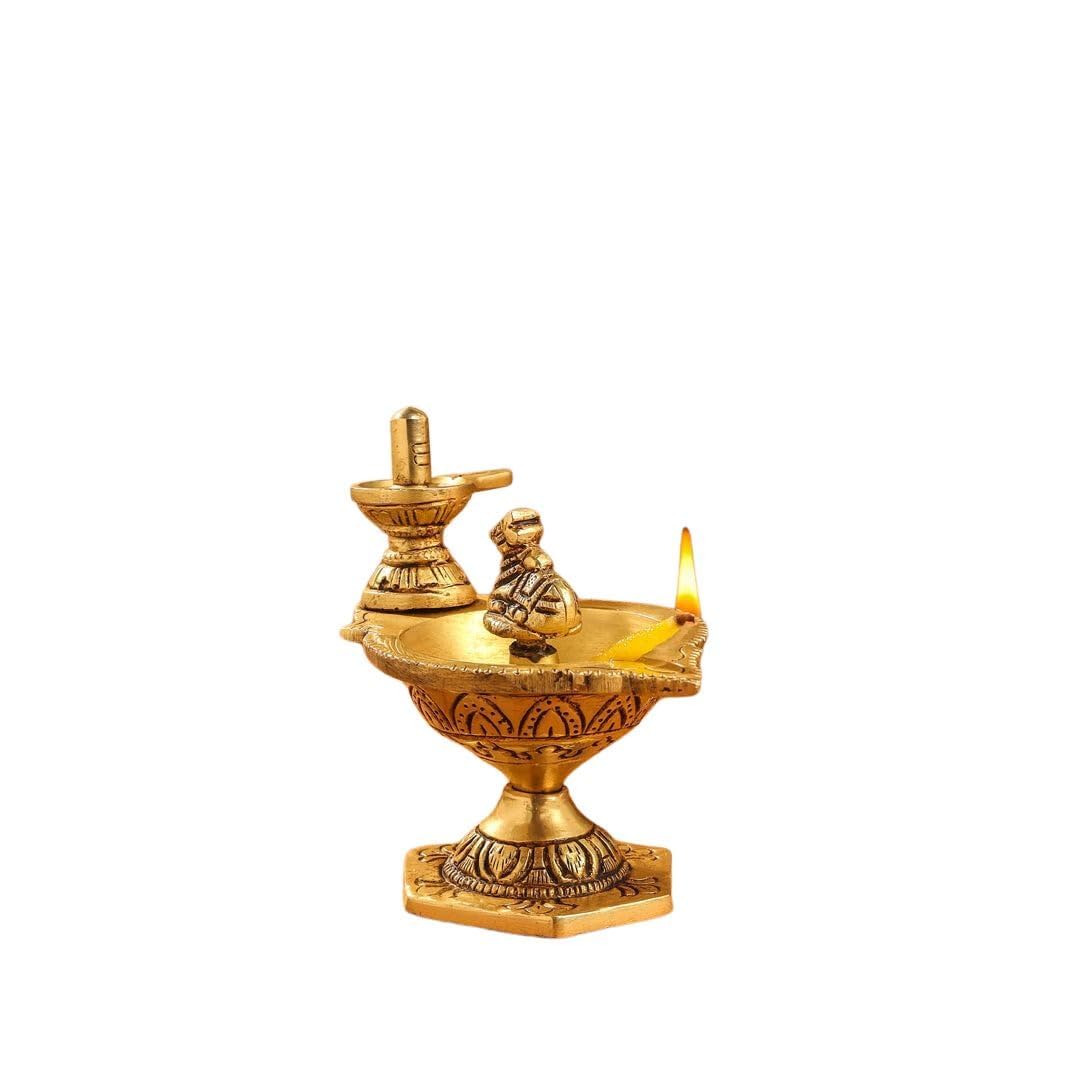 Brass Nandi Shivling Diya for Home Pooja/ décor/ Temple