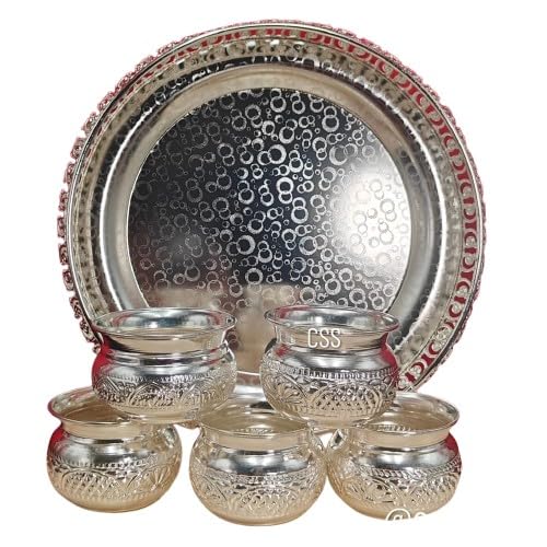 German Silver Tray With Bowl Set For Snacks/Housewarming Pooja/Diwali Gift