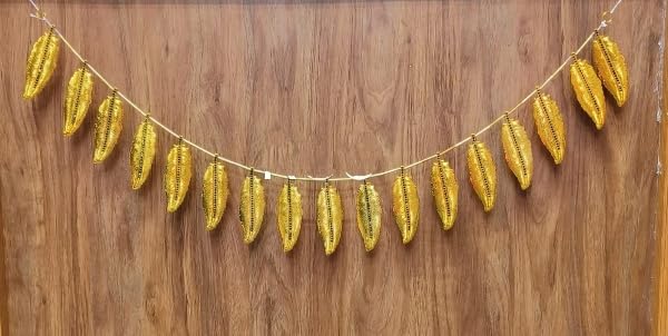 German Silver German Silver Stone Mango Leaf toran, 42" end to end for Diwali