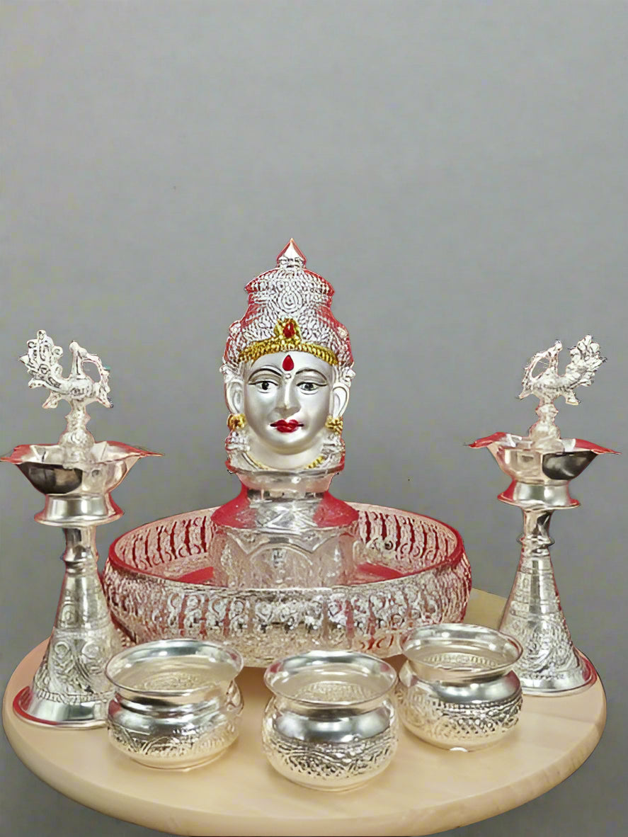 German Silver Pooja thali Combo Set - 8 Pieces