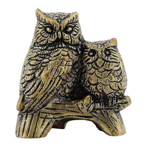 indiancraftsbykanika Brass Set of 2 Owls Sitting on a Branch for showpiece/Home décor