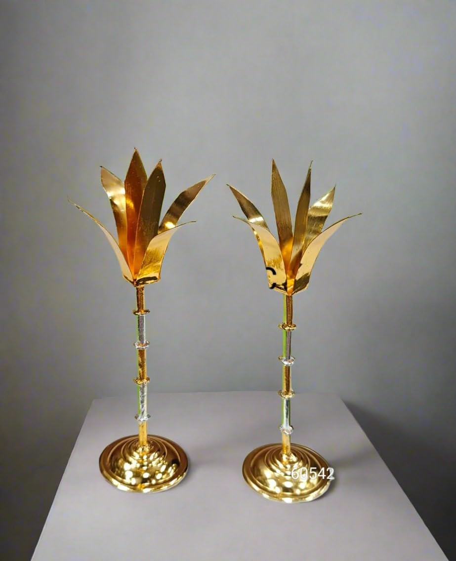 German Silver Golden Color Banana Tree Pair 5"