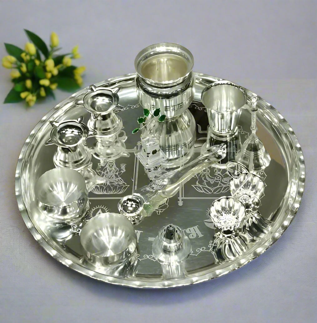 Silver Plated Pooja thali Combo Set