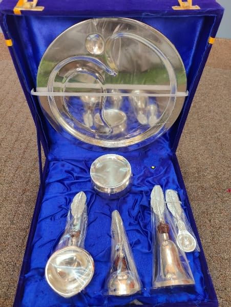 German Silver Pooja thali Combo Set
