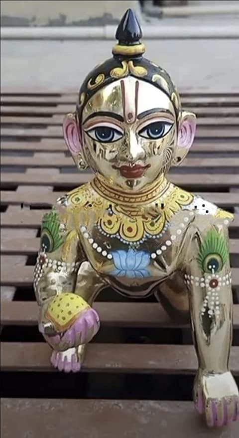 laddo Gopal Brass Idol Statue for Gift Purpose/Big Size laddo Gopal for Temple/Office/Home Decor