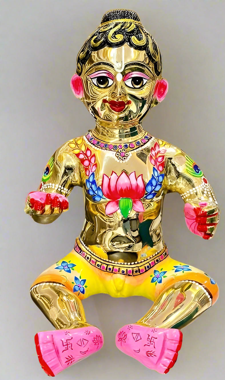 Brass Sitting laddu Gopal for Home/Brass laddu Gopal Statue