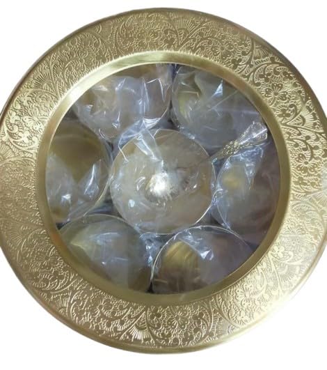 brass carved spice box with 7 containers and 1 spoon perfect