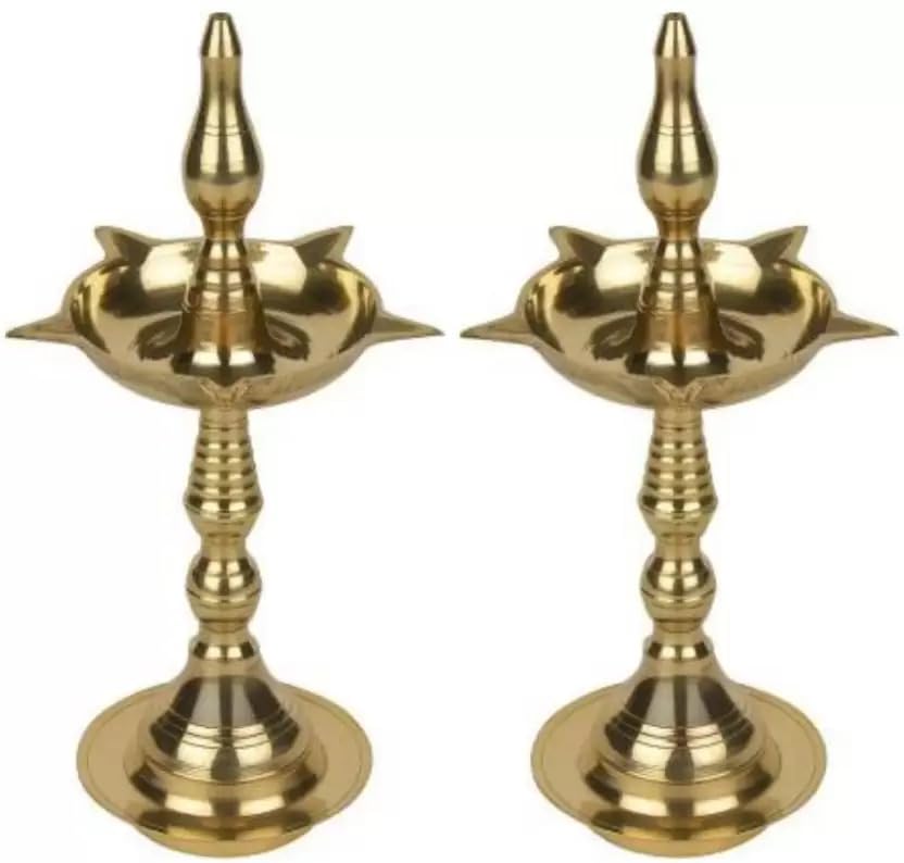 Brass Set of 2 Diya for Pooja/ Temple/ Gift Item/ House Warming Pooja
