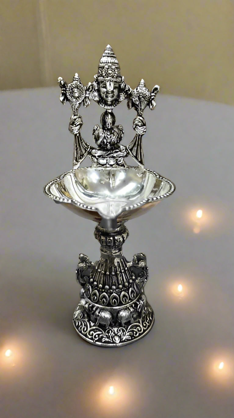 silver plated Tirupati Balaji Diya Set of 2 Pieces
