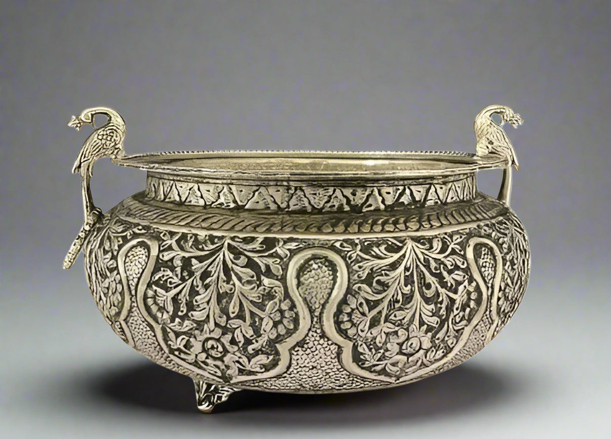 German silver fully carved urli bowl