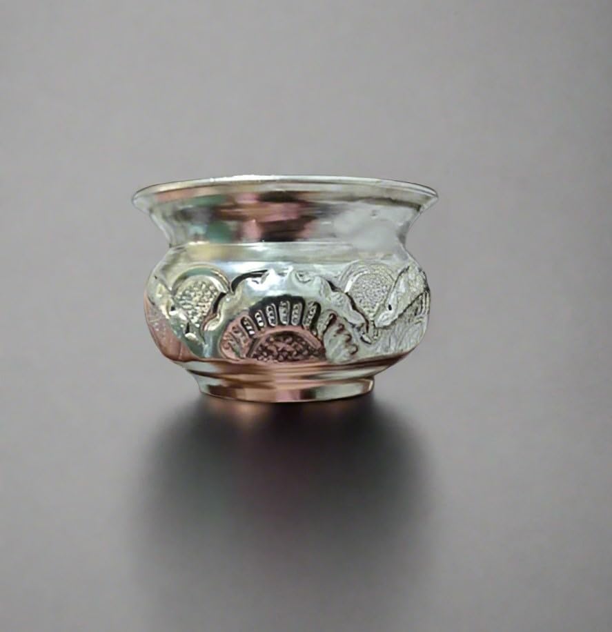 indiancraftbykanika German silver set of 10 nakashi bowls for sweets/pooja/housewarming