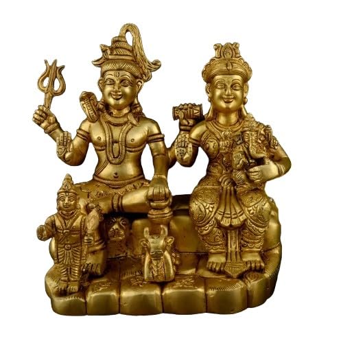 indiancraftsbykanika Brass Shiv Parivar Statue/Idol for Home Decor/Gift Item/Shiva pariwar Statue