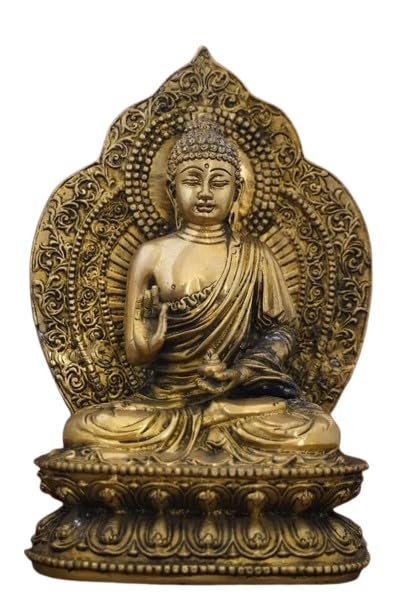 indiancraftbykanika Brass medditating Buddha Idol Statue Sitting for Home Temple/Gift Item