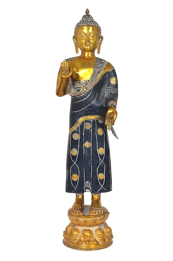 Brass Standing Big Size Buddha Statue Idol showpiece/Gift Item