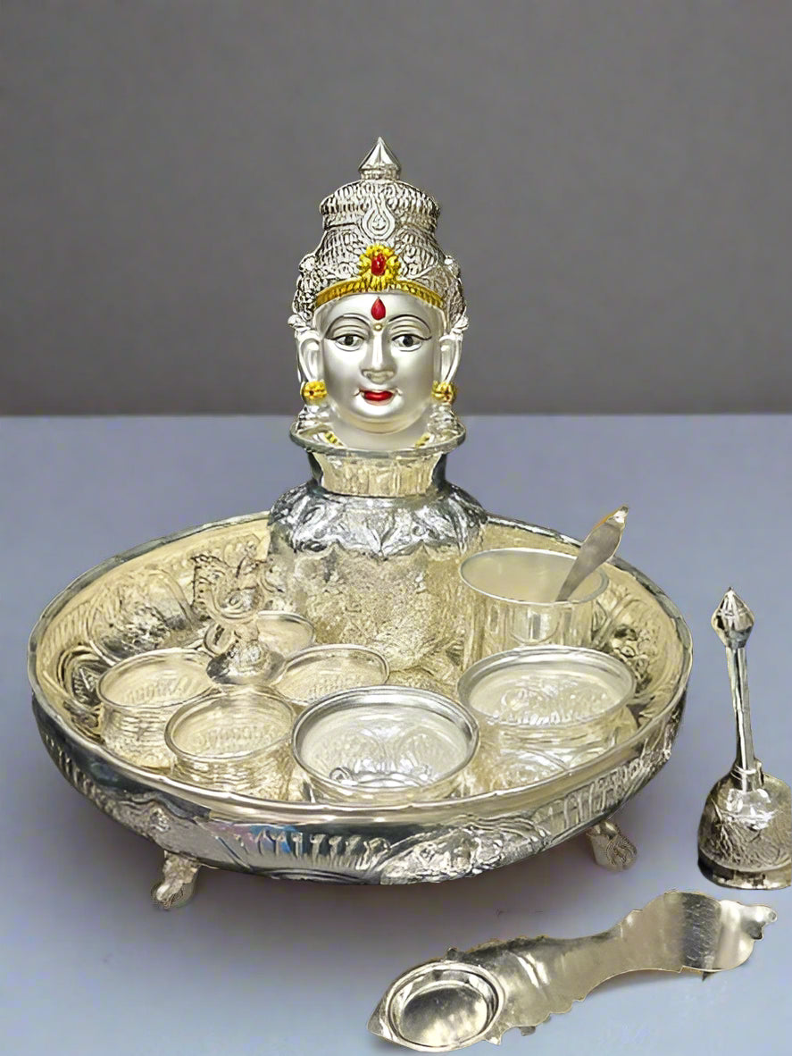Pure German Silver Pooja thali Set