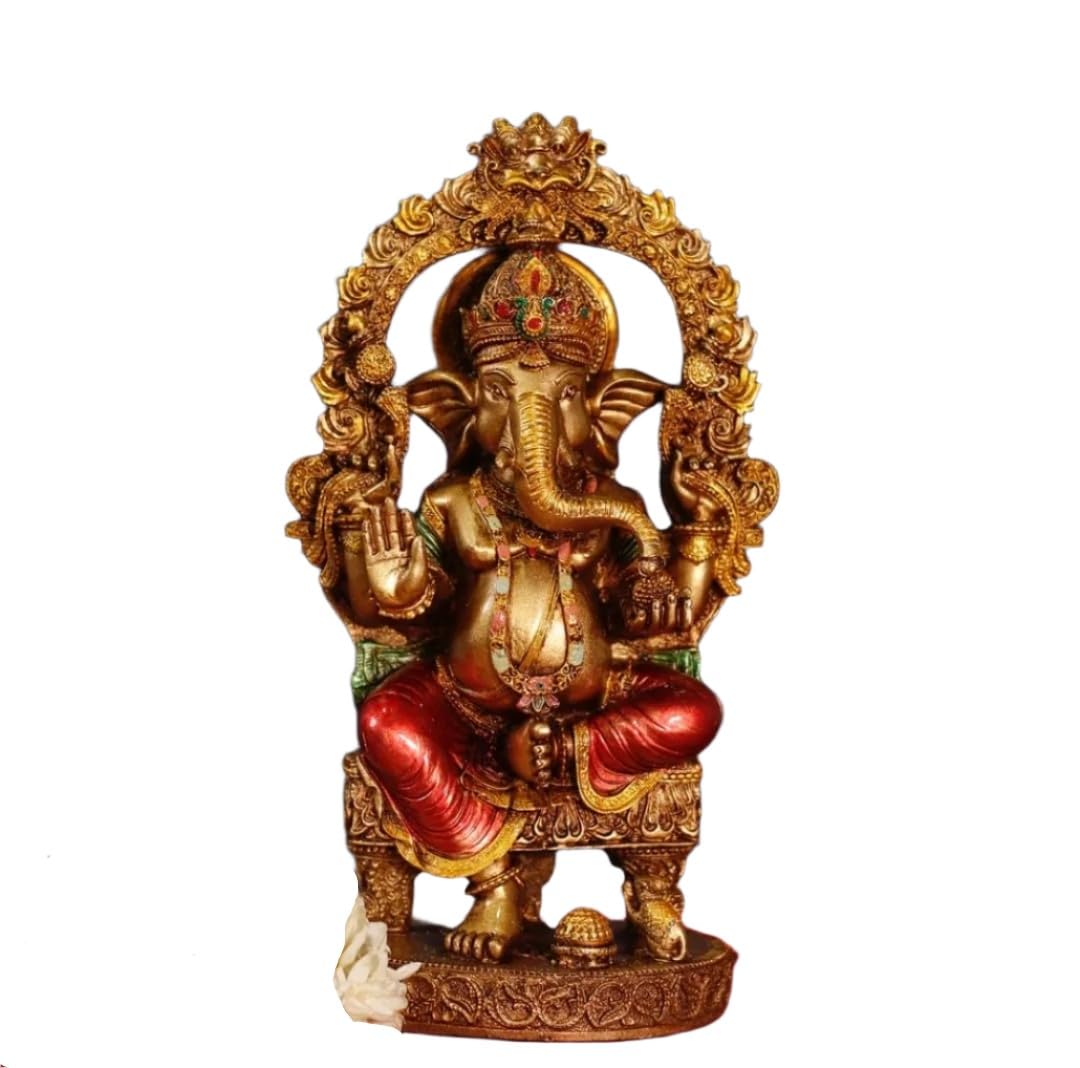 Resin Hand Painted Lord Ganesh in Metallic Finish