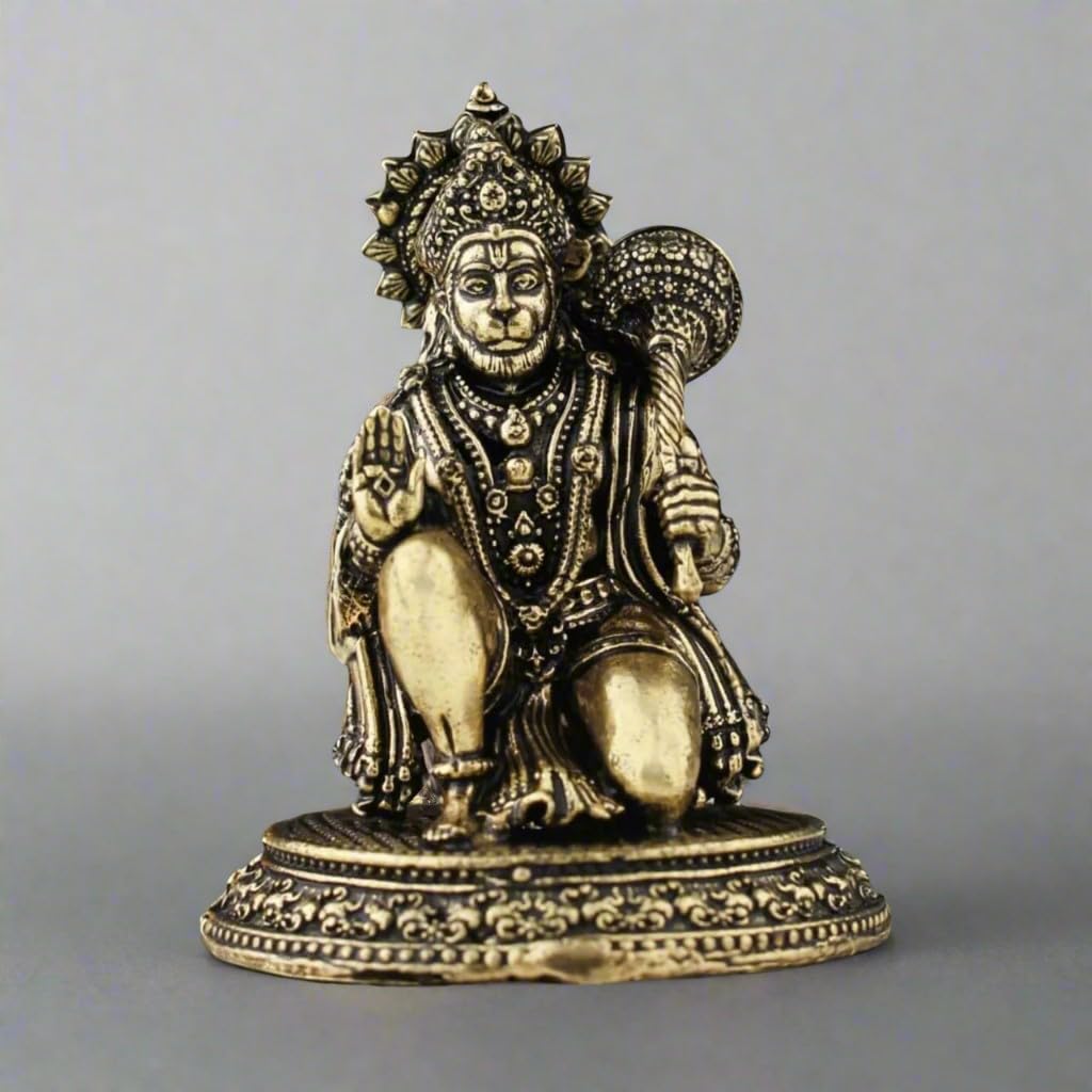 indiancraftbykanika Brass Small Hanuman Statue for Home/Office