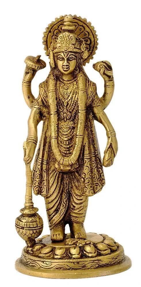 indiancraftsbykanika Brass Vishnu Statue Holding Club for Home décor/Temple/Gift Item