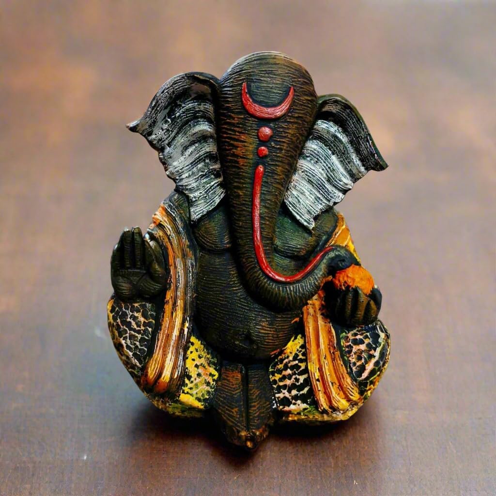 Resin with Hand Painted Ganesh Idol for Home décor/Office/Gift Item