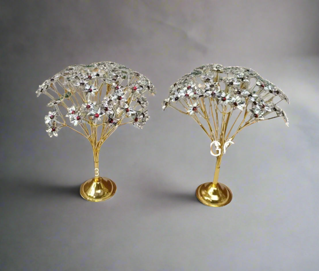 German Silver 108 Flowers with Stand