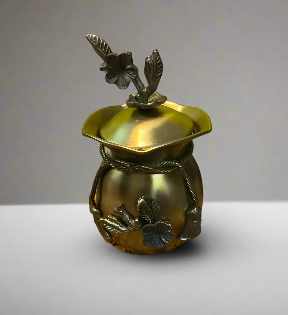 Brass Antique finish Dry Fruits Potli jar/box/gift item - set of 2 jars