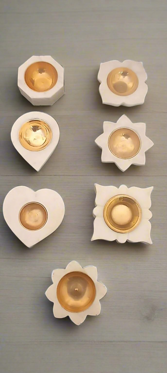 indiancraftbykanika Set of 7 Shapes Tea Light Holder for Home/Office