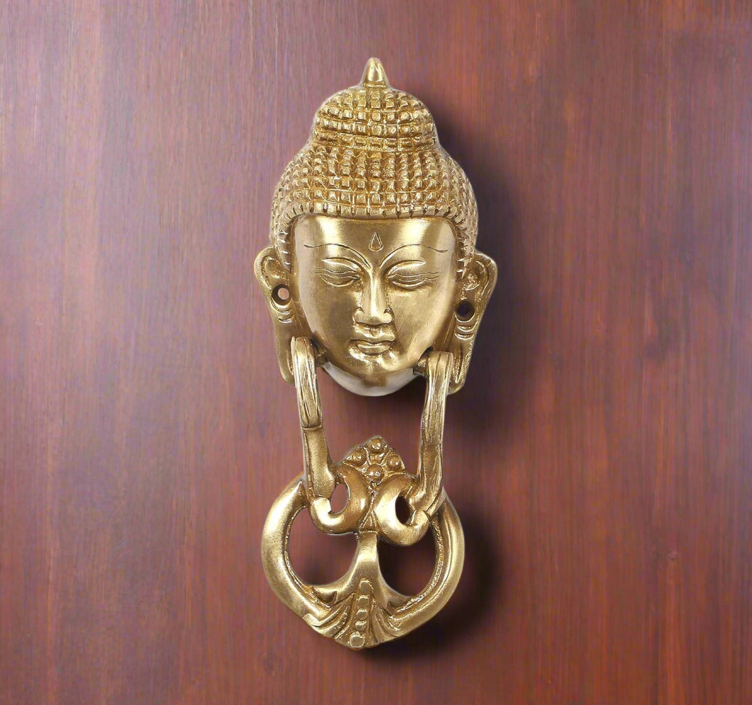 Brass Buddha Knocker for Home Door/Office/Gift Item Enhance The Beauty of Home, Gold