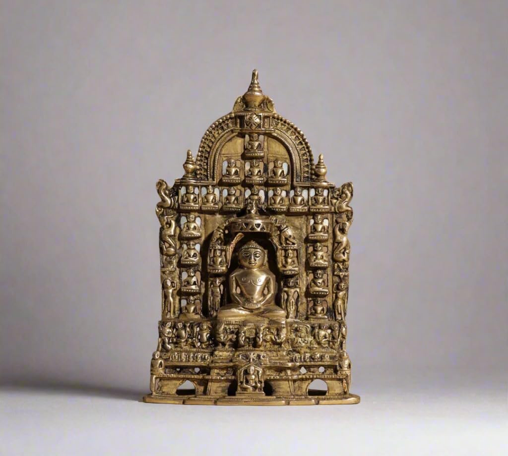 indiancraftbykanika Brass tirthankara mahavir Jain Statue for Home Office Temple