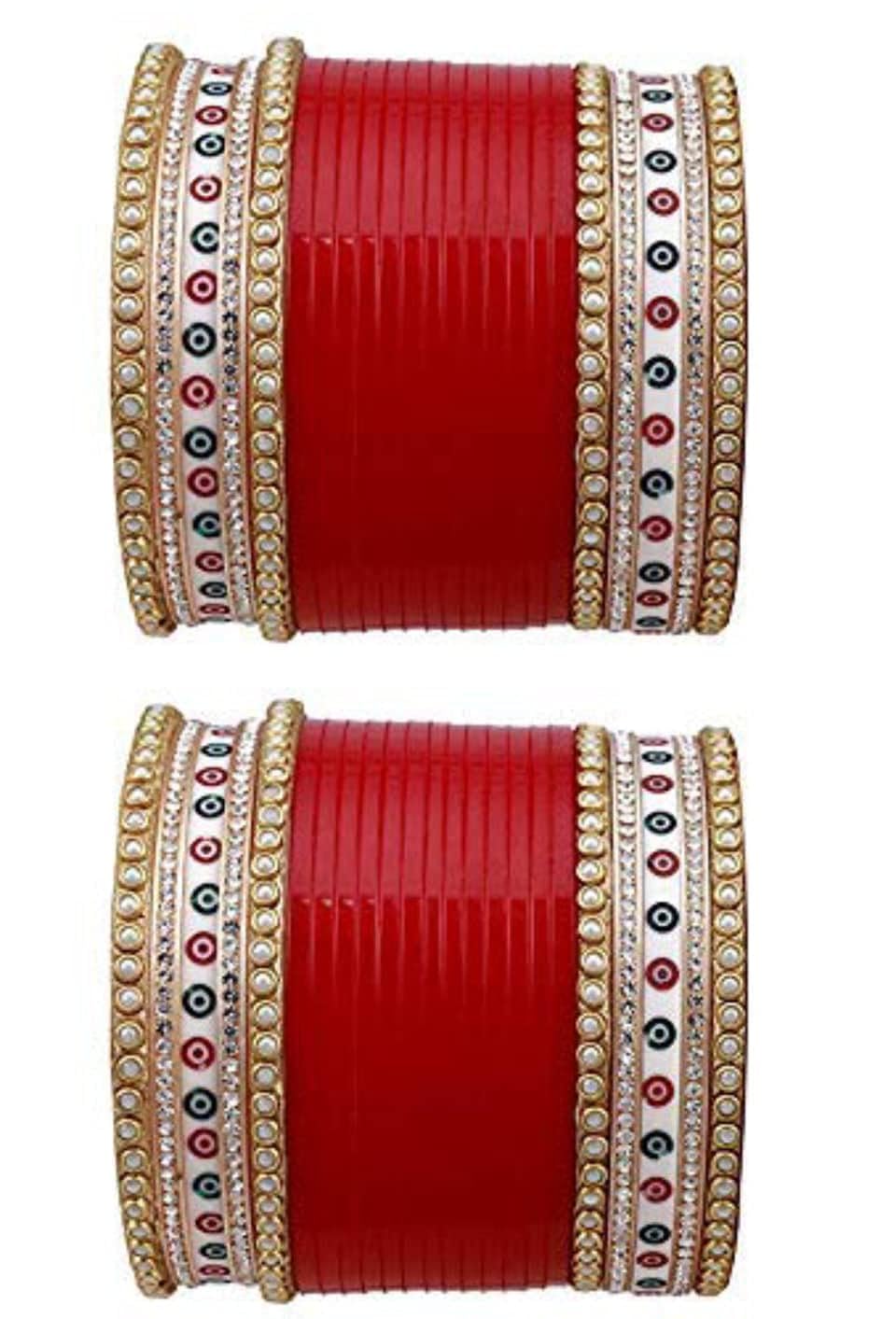 Punjabi Red And Golden Bridal Chura Set For Marriage For Girls And Women Latest Chura
