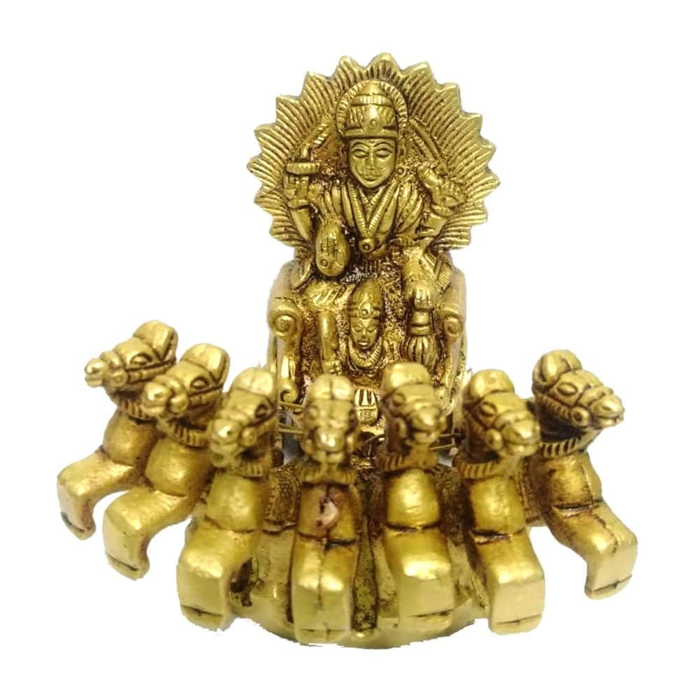 indiancraftbykanika Brass Surya god with Chariot/rath with 7 Horses, Small Size