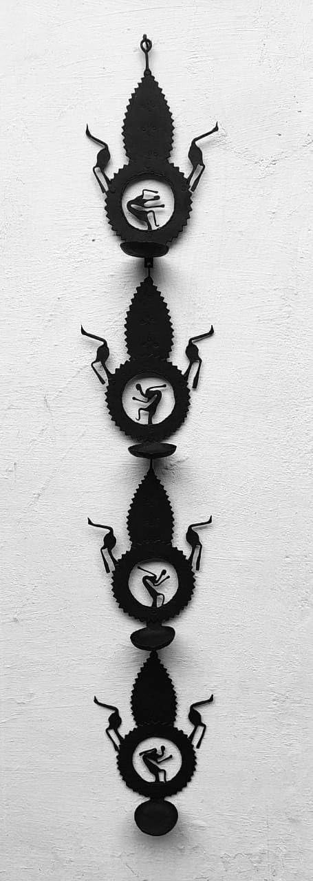 indiancraftsbykanika Kalash Design Laman Dia Set (Handmade Tea light/Candle holder) with 12 wax tea lights