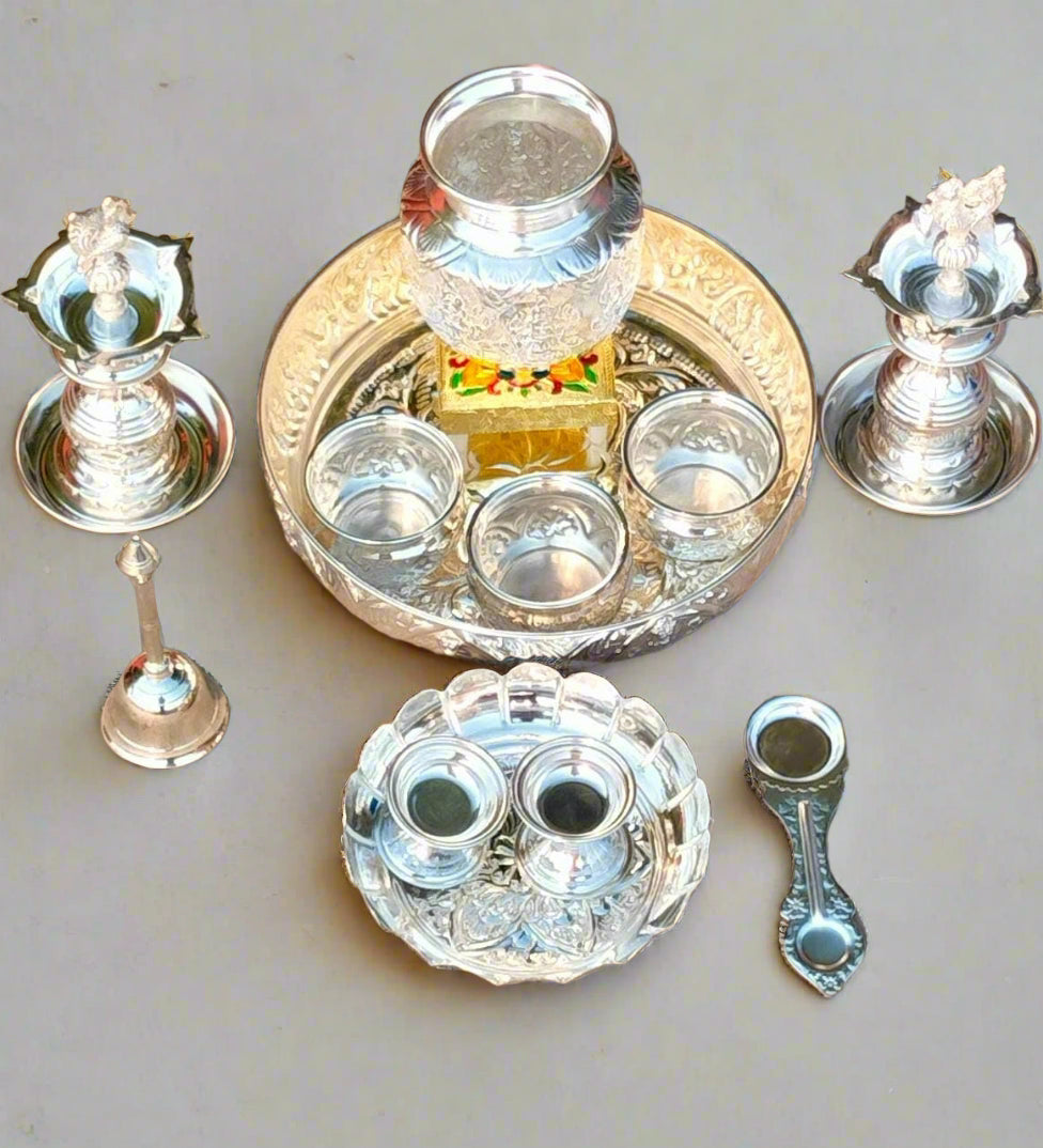 German Silver Varalakshmi Pooja Set Combo