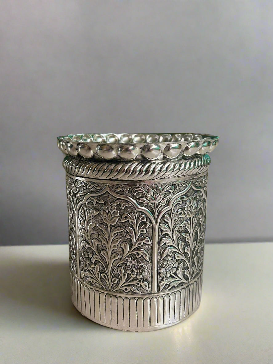 German silver Kuber Kuncham big size/cylindrical Container