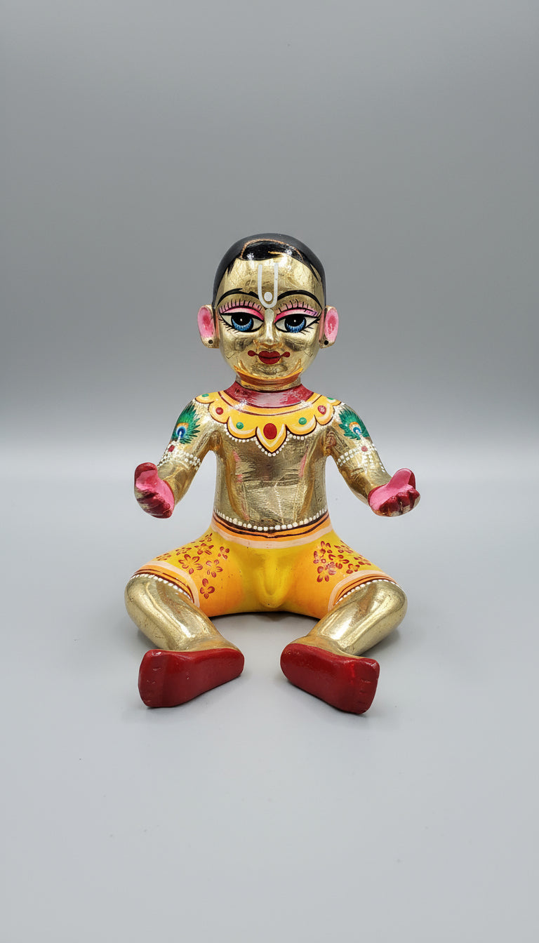 Brass Hand Painted laddu Gopal Statue for Home/Office/Temple/Gift Item, Weight : 5 kgs Approx.