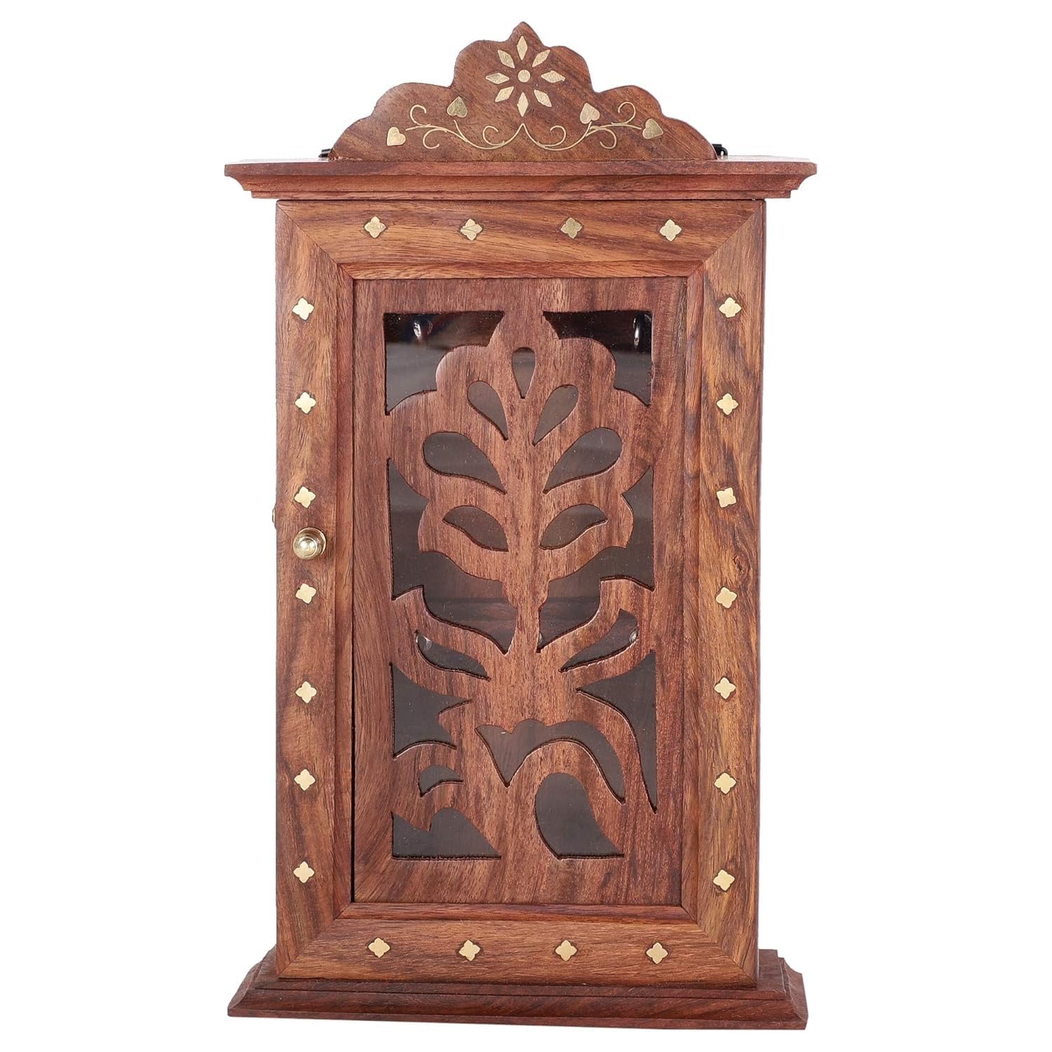 indiancraftsbykanika Sheesham Wooden Wall Mount Hanging Safe Box Keychain Holder Antique Design