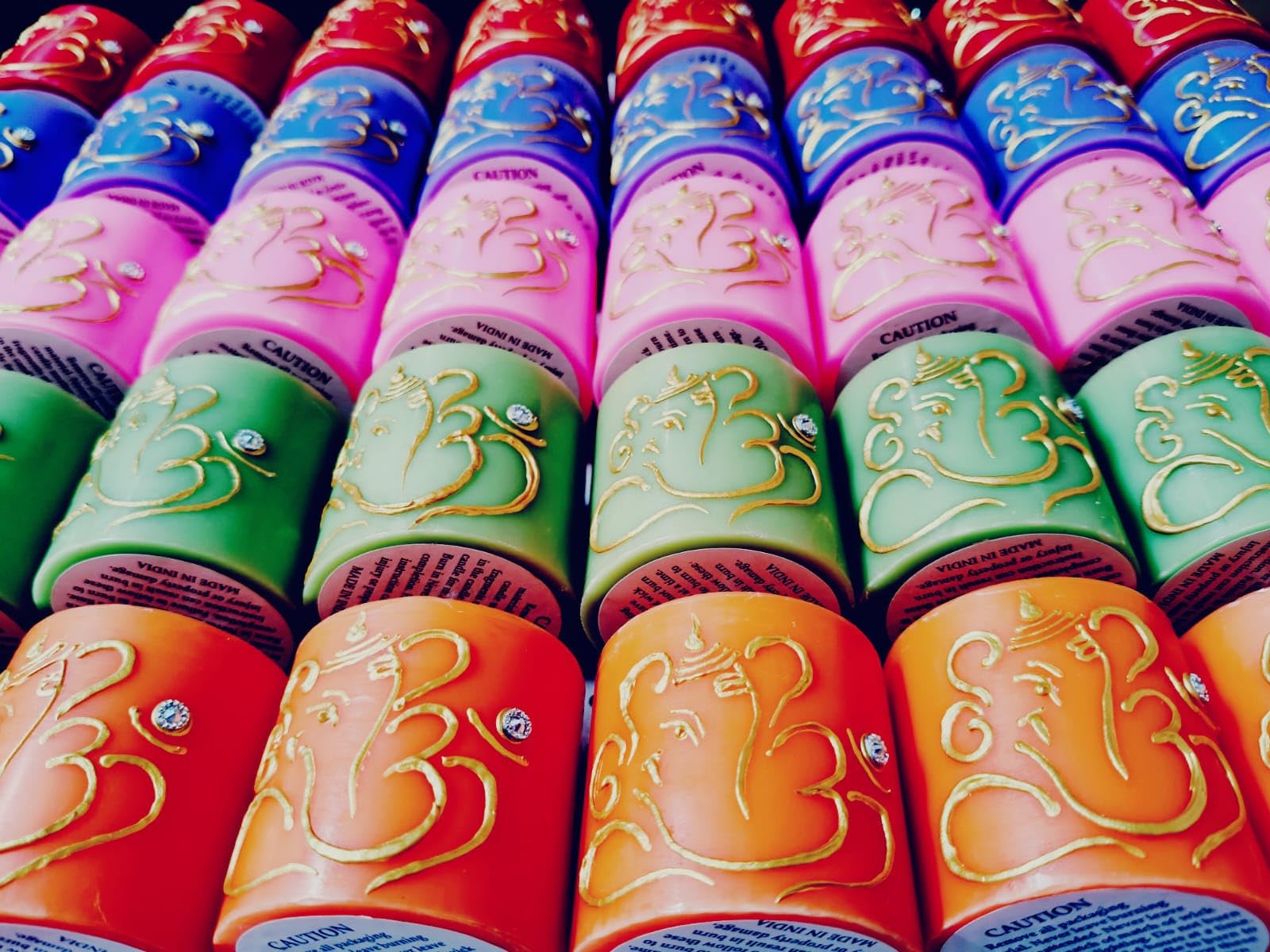 Set of 10 Colorful ganpati Candle Set for Diwali/Home décor/Gift Item