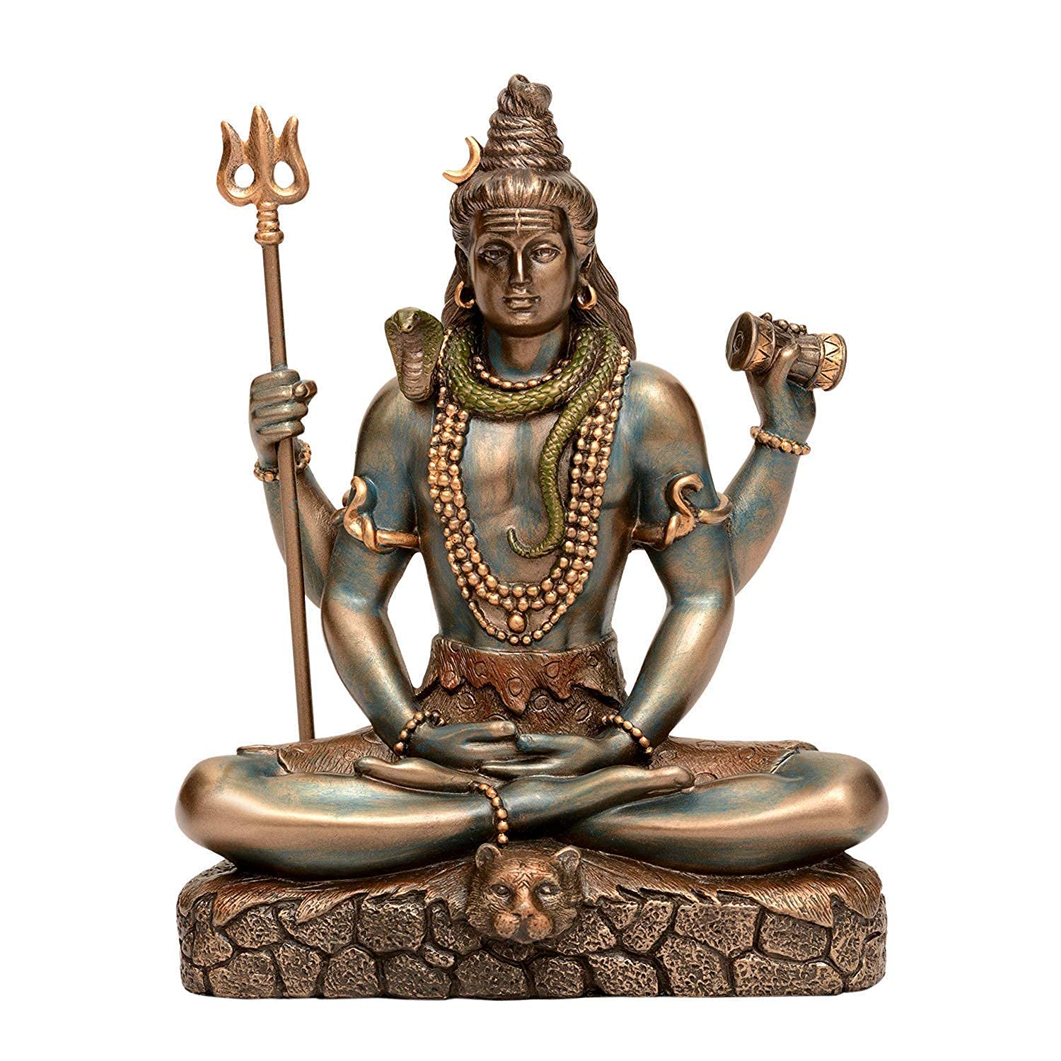 indiancraftsbykanika Lord Shiva in Dhyana Mudra Bonded Bronze for Home Decor Height 6 Inches