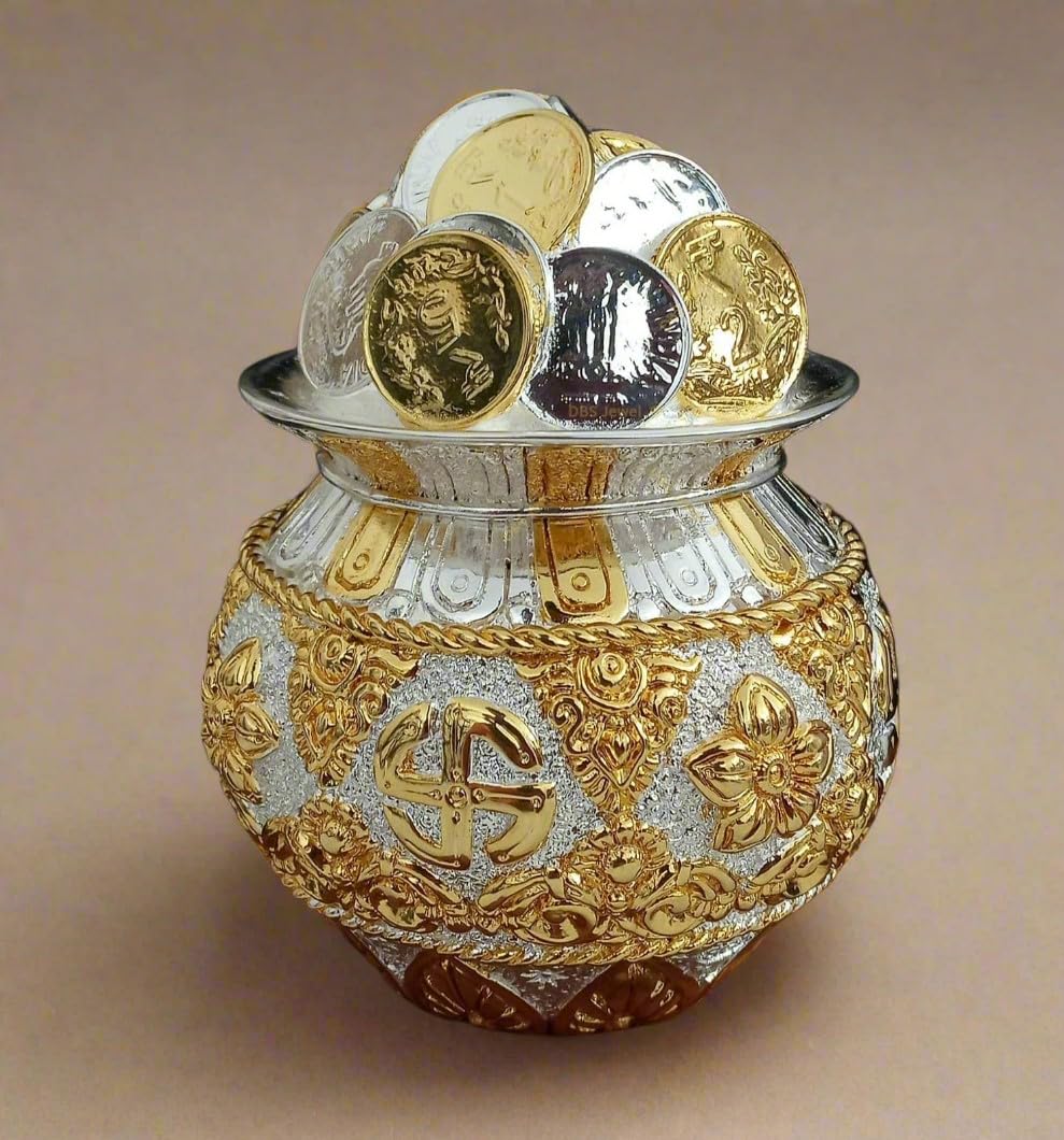 silver plated money/coin pot/kalash