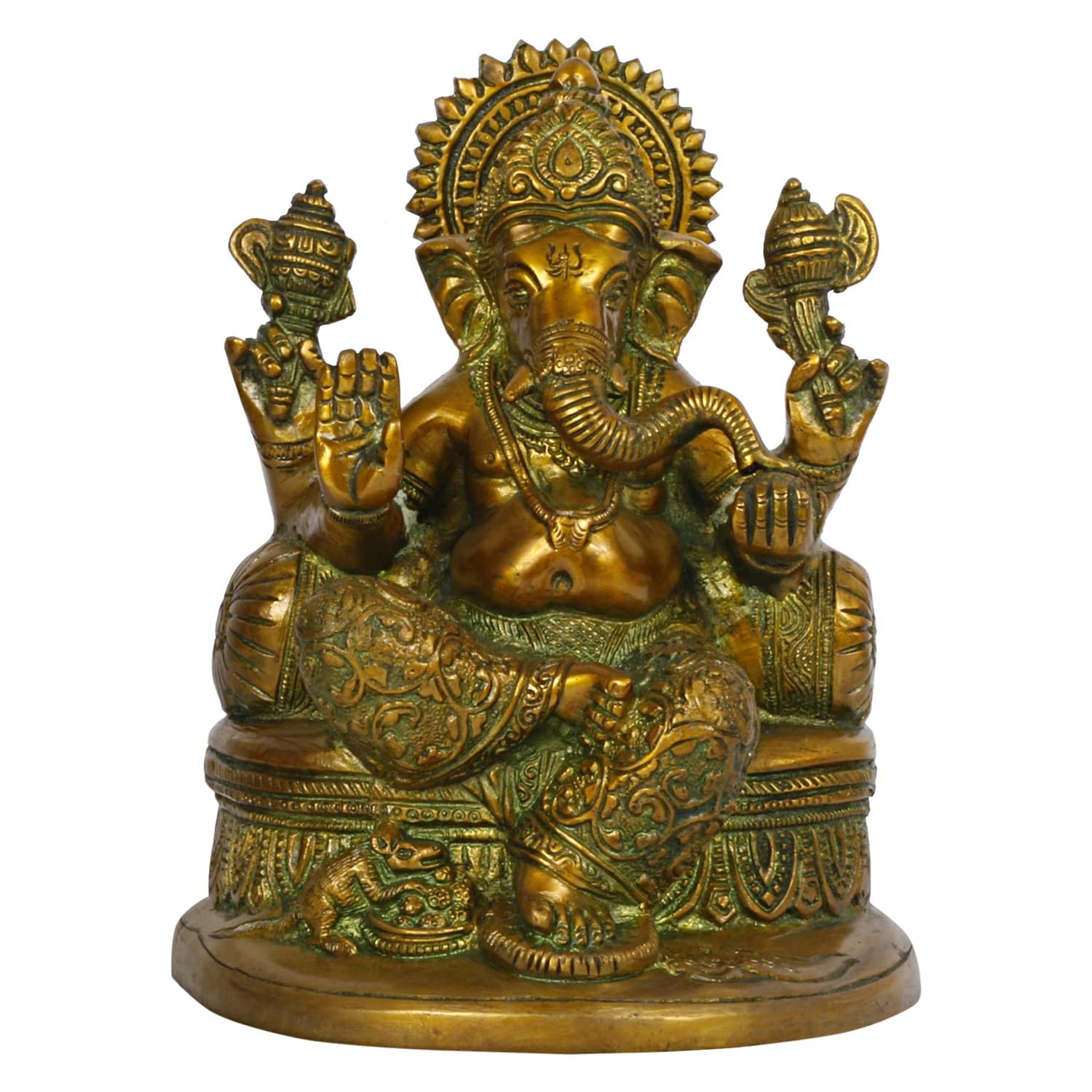 Brass Ganesh ganpathi vinayak murti Statue Idol for Home décor/Temple/Gift Item