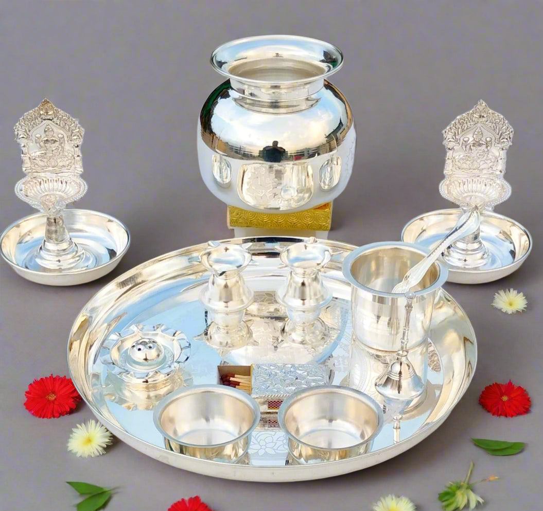 German Silver  Pooja Set
