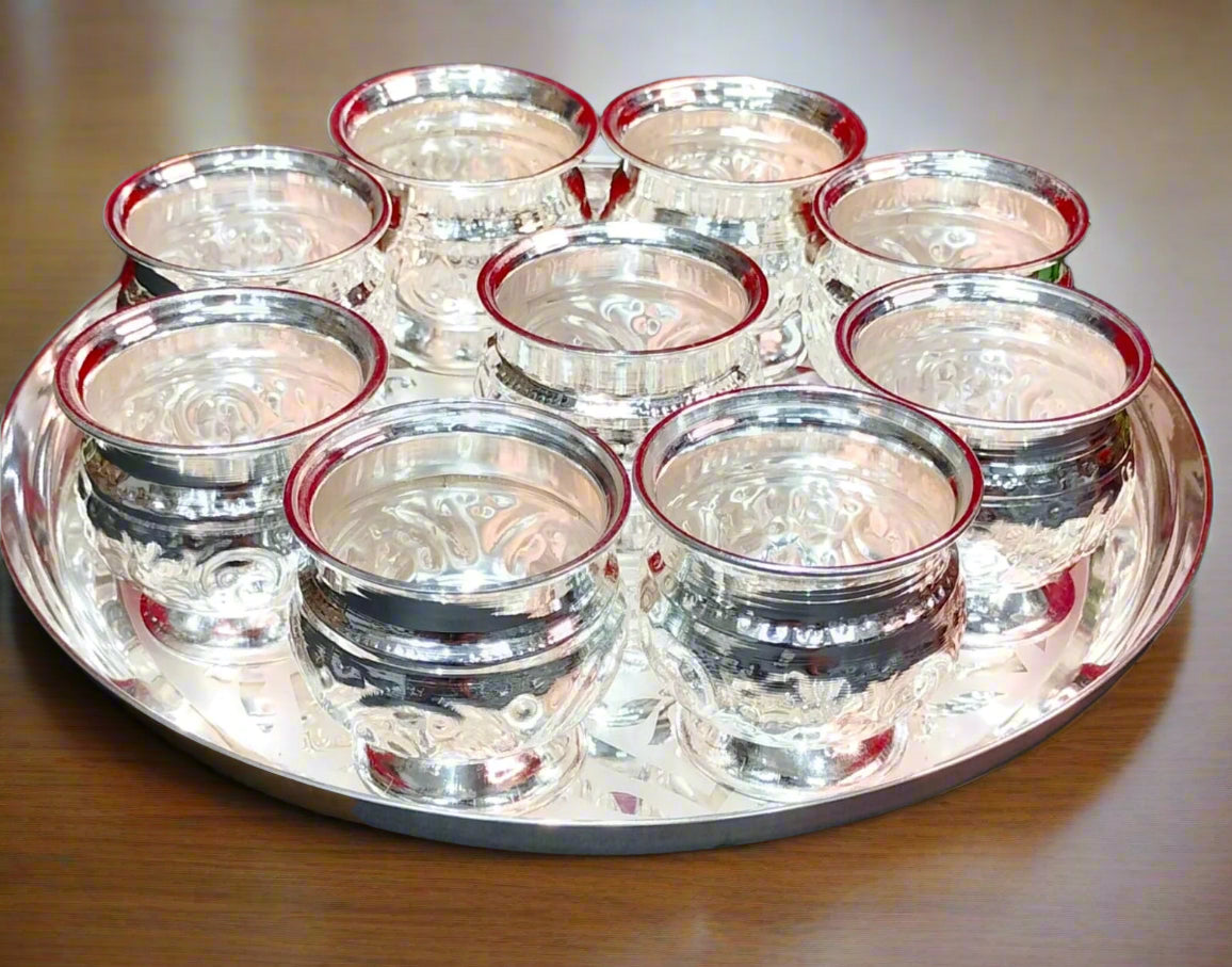 German Silver Tray with Bowl Set