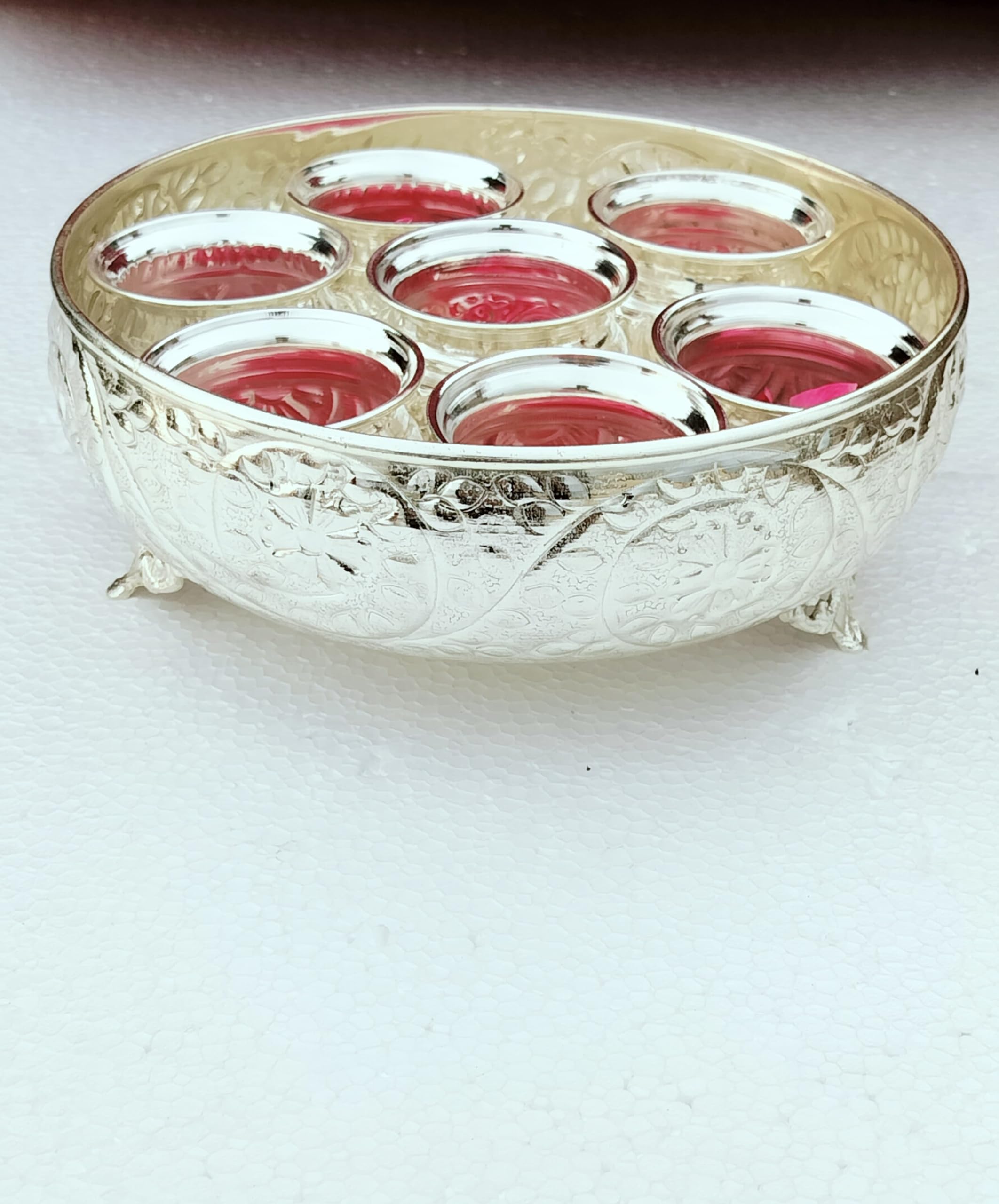 german silver tray with bowl set for snacks/sweet/housewarming pooja set/gift item