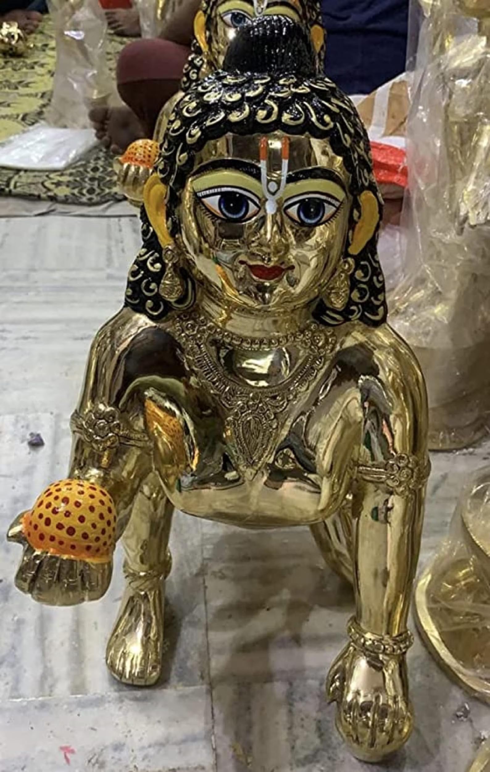 Big Size Brass laddu Gopal Idol Statue for Home Decor, Temple