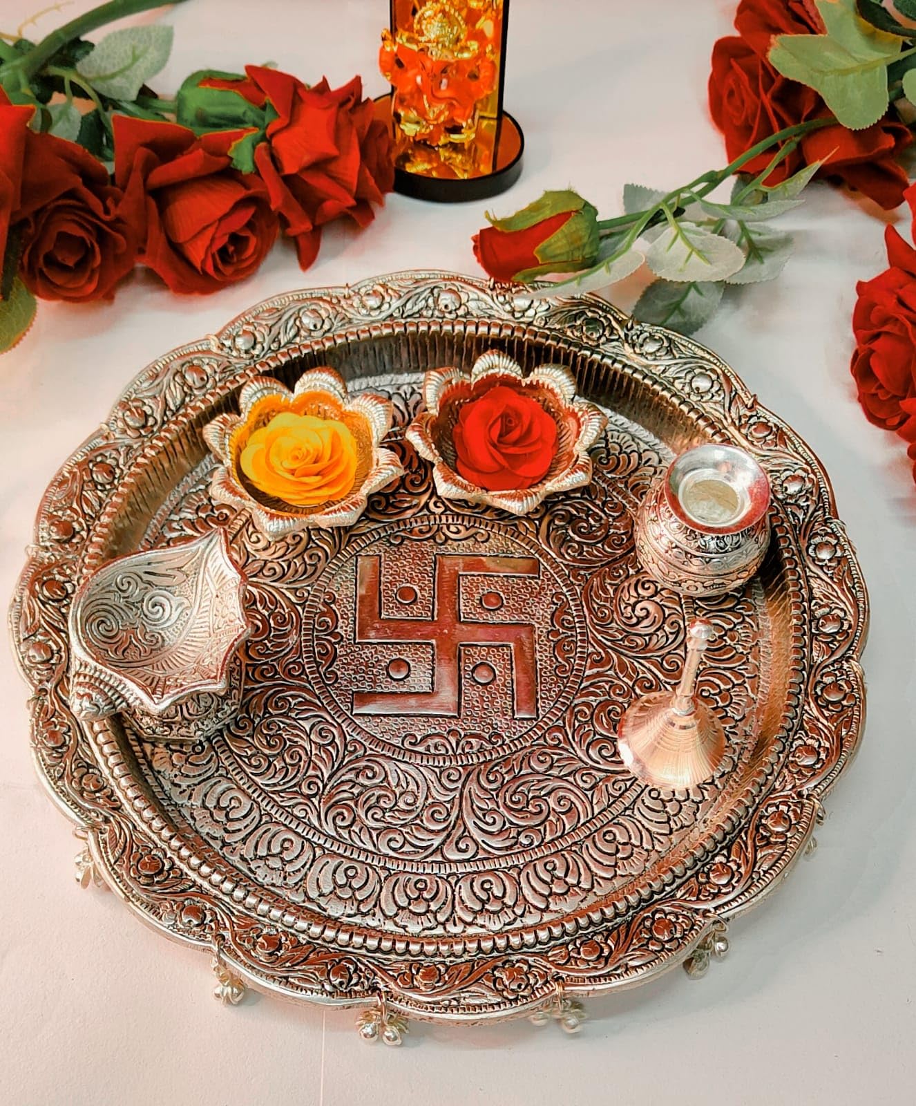 German Silver Pooja thali Set